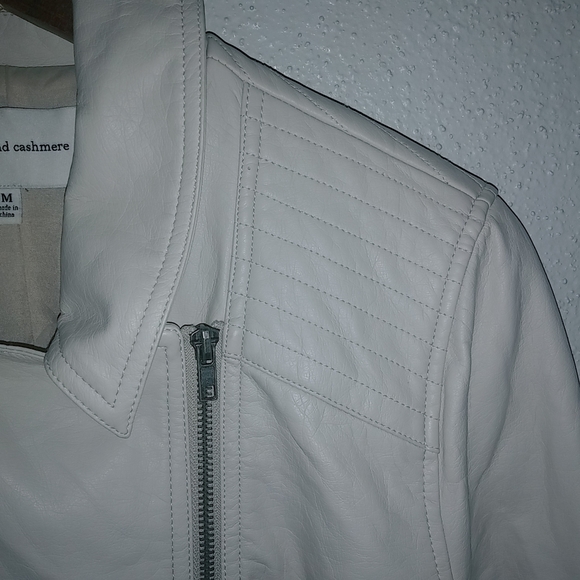 Cupcakes & Cashmere M Soft Leather Zip Front Jacket in Lightest Beige - Picture 8 of 13